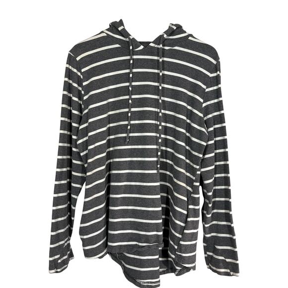 HB Hazel Blue Stripe Pullover Long Sleeve Elbow Patch Casual Top - 1XL - Picture 1 of 6